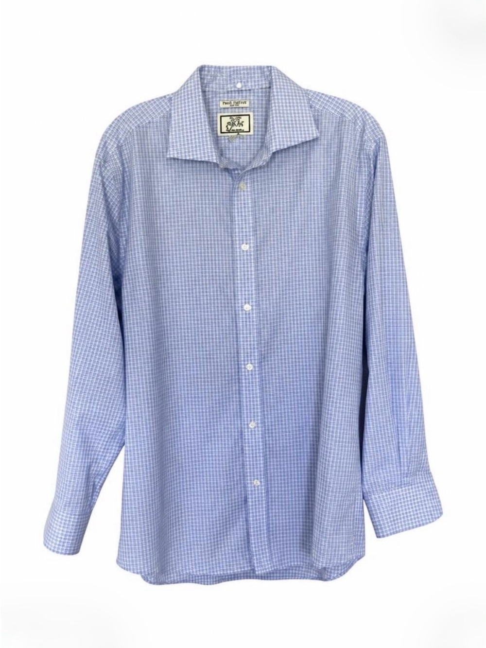 Jos. A. Bank Blue Micro-Check Long-Sleeve Dress Shirt